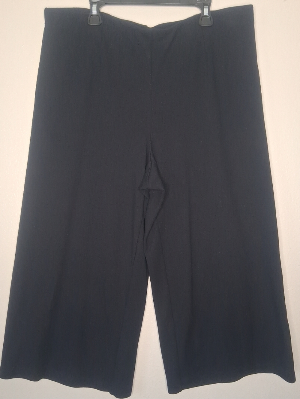 J. Jill Pants Black Ponte Knit Wide Leg Cropped Stretch Pull On Petite Large